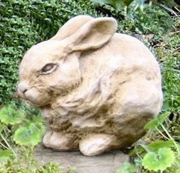 Rabbit Statue for outdoor use - Baby Bunny Resting Cement Statue